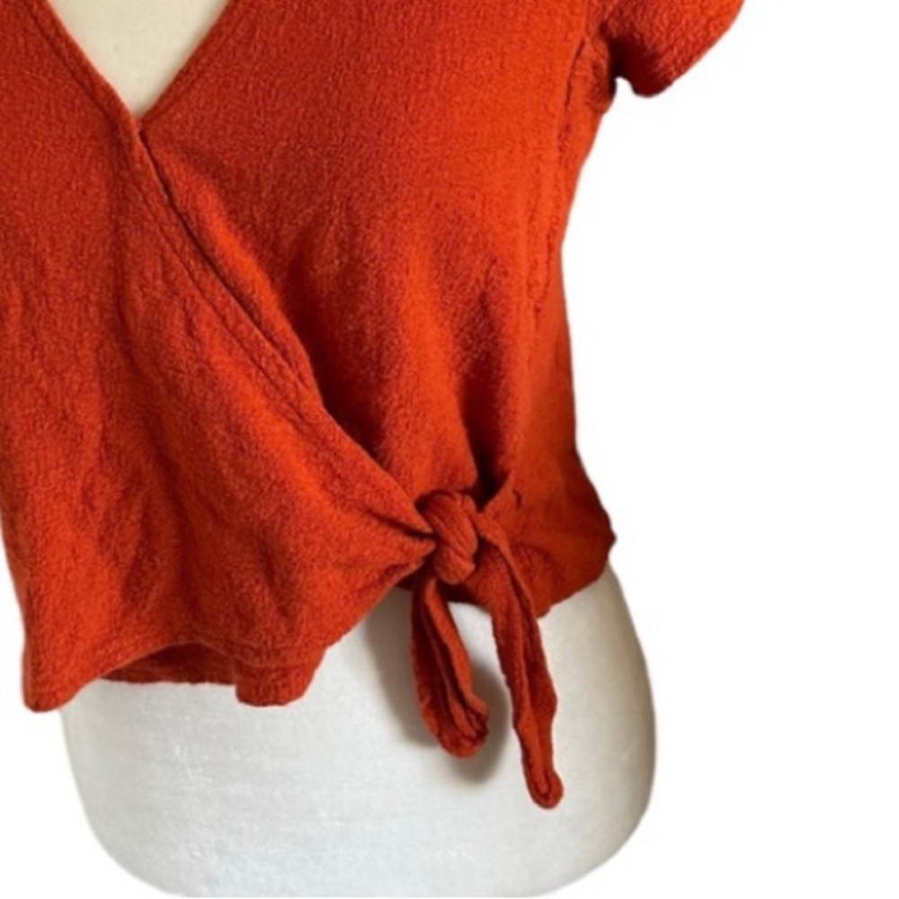 Madewell 🌟 Vneck Wrap Orange Top 🌟 - Picture 4 of 5